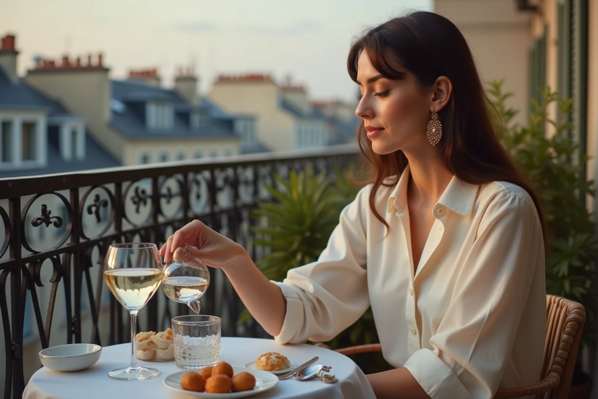 Jeune femme versant de l